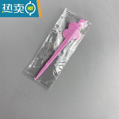 敬平水塑料奶茶奶盖开口针加厚星果针独立包装寿司叉 粉色独立包装500个 加厚款牙签