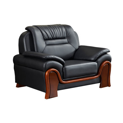 晋舰 办公沙发会客区皮沙发办公室中式商务沙发组合 西皮单人位