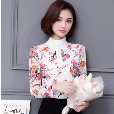 暖青汇春秋装中年女士百搭衬衫妈妈上衣服时尚秋冬内搭洋气蕾丝打底小衫蕾丝衫