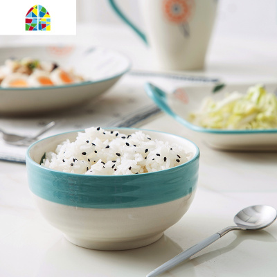 陶瓷烤盘水果碗家用吃饭碗套装碗盘网红鱼盘面碗创意可爱沙拉碗 FENGHOU 9寸双耳四方烤盘