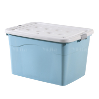 翌嘉YJ3111312 塑料收纳箱衣服整理箱杂物储物箱子 80L蓝色