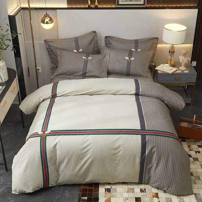 安居先森焕彩喷气全棉印花双人床四件套活性印染D1559