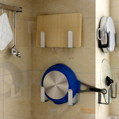 刀架壁挂式厨房用品家用大全免打孔锅盖架筷子筒菜刀收纳置物架 敬平 锅盖架1套+砧板架1套[白色]厨具