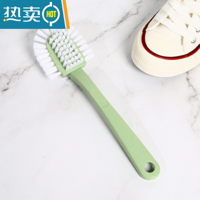 敬平创意五面鞋刷双面环形去污无死角洗鞋刷子家用多用硬毛浴室清洁刷 绿色[2个装]