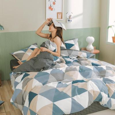 美帮汇款四件套全棉全棉床上用品简约北欧学生宿舍三件套床单被套4