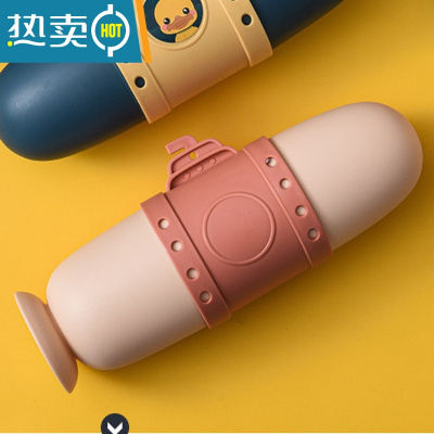 敬平旅行牙刷便携式洗漱杯家用儿童漱口杯卡通可爱牙膏牙具套装收纳盒 粉色