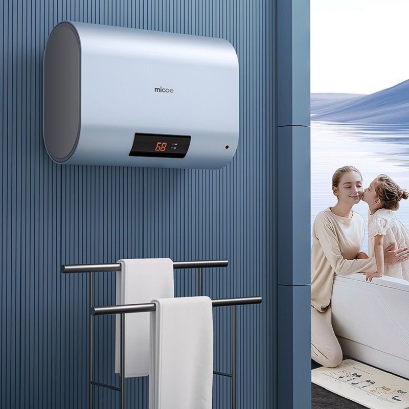 四季沐歌(MICOE)电热水器 储水遥控 80升扁桶超薄机身双内胆速热增容淋浴洗澡 2100W遥控预约断电洗 入户安装