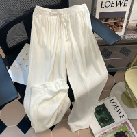白色阔腿裤女夏季薄款高腰垂坠感宽松显瘦直筒休闲防晒凉凉裤新款