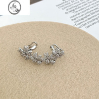 JiMi气质轻奢高级感满钻花朵耳夹女无耳洞小众设计感精灵耳耳骨夹耳饰