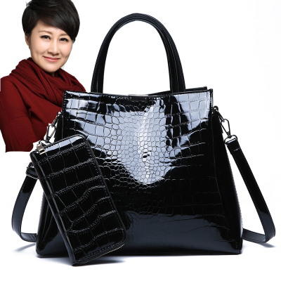 小亚天中年女士包包大容量鳄鱼纹百搭大气手提包新款韩版单肩斜挎妈妈包