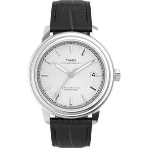 TIMEX机械自动腕表白盘黑字橄榄绿表带复古风