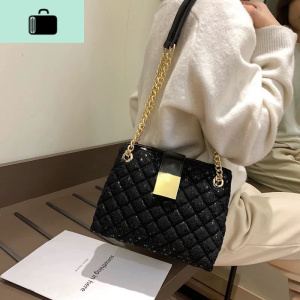 2020新款韩版女士包链条小包蕾丝欧洲站复古小方包单肩包女斜挎包NEW LAKE 黑色 蕾丝女士单肩包 黑色蕾丝