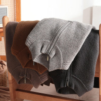 细软加厚绵羊毛衫拉链半高领基础款460g加厚纯色中年打底羊毛衫