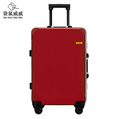 袋鼠威威 拉杆箱 旅行箱 红色22寸拉链款ZC1933B