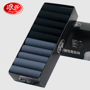 浪莎薄袜子男丝袜夏天超薄透气防臭真冰丝中筒袜男士短袜夏季薄款