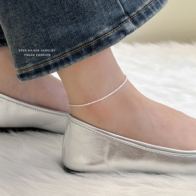 波光粼粼脚链女s925纯银小众百搭满天星脚饰品轻奢高级感简约代发送女朋友老婆情人节七夕生日礼物