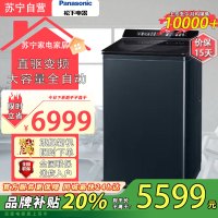 松下(Panasonic)XQB120-U166波轮洗衣机大容量全自动家用直驱变频 悬浮全景智彩屏