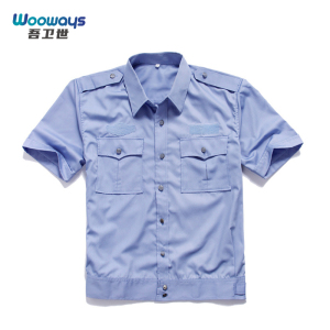 吾卫世 蓝色工作服衬衫 短袖 件