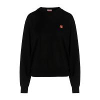 高田贤三(Kenzo)羊毛圆领毛衣女运动卫衣时尚百搭配色休闲套头衫