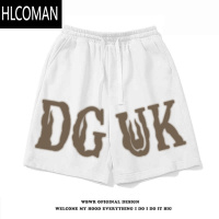 HLCOMAN美式潮流hiphop字母印花抽绳短裤男夏季百搭宽松直筒休闲五分裤
