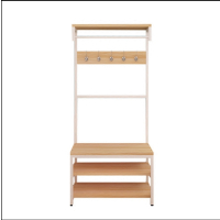 三能 办公家具简约时尚衣帽架组合鞋柜创意卧室挂衣架落地式钢木衣架门厅置物架