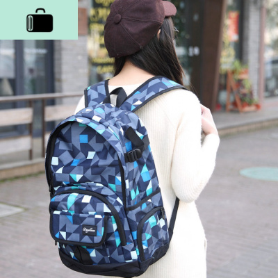 韩版双肩包女士旅行背包大容量电脑包帆布休闲初中学生书包男潮流NEW LAKE 大号875F灰色