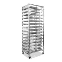 居将 不锈钢烤盘架多层托盘车 15层方管款