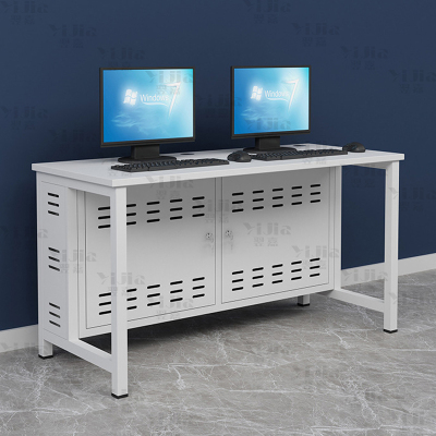 翌嘉 钢架电脑桌培训桌机房电脑桌学习桌课桌 双人位B款