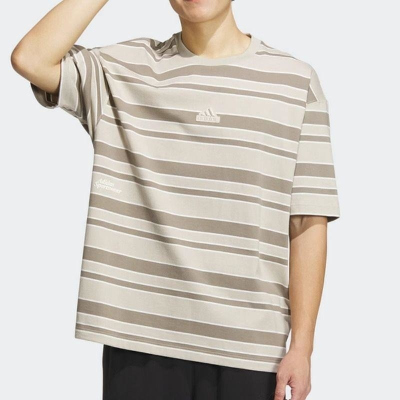ADIDAS阿迪达斯短袖T恤运动休闲男女条纹圆领上衣IT3928 D