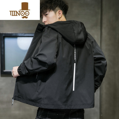 YANXU外套男韩版潮流帅气休闲百搭夹克潮牌短款风衣褂衣