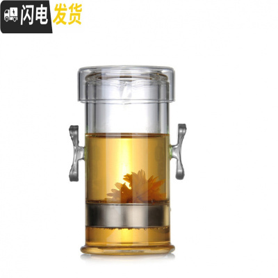 三维工匠防爆裂耐热玻璃茶具泡茶壶可拆洗过滤内胆飘逸杯普洱茶杯红茶杯子 白色把