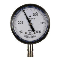 上自仪不锈钢压力表/隔膜/耐震式Y-100BF 接口M20×1.5 量程-0.1-0.15Mpa带三色环