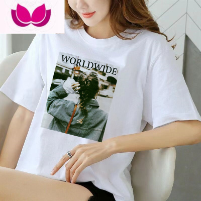 七斓t恤白色夏季女装短袖宽松大码2023年新款ins潮学生上衣服潮流洋气