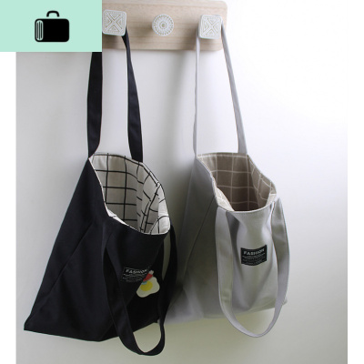 棉麻格子学生帆布包2020新款 女单肩韩国ulzzang日系文艺原宿风NEW LAKE女士单肩包