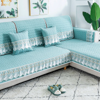 家柏饰(CORATED)四季通用防滑沙发垫坐垫子布艺全包萬能沙发套罩沙发盖布沙发巾 澜亭浅蓝 70*180cm