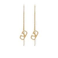 华伦天奴(Valentino)V标志吊式耳钉女款徽标标识时尚百搭配饰耳环