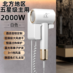 XIAOYA壁挂式吹风机免打孔民舍酒店宾馆浴室便携式轻便可定制LOGO