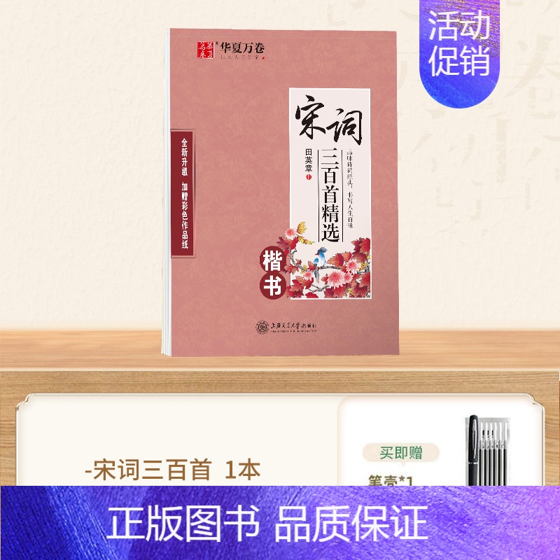 宋词精选版 [正版]田英章楷书字帖学生练字帖成人硬笔书法练字本入门教程初学者笔画偏旁间架结构楷书技法速成钢笔临摹正楷成年