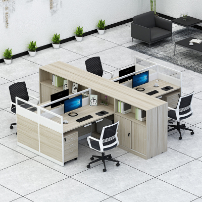 全简现代简约屏风位员工办公桌办公室专用屏风隔断职员办公电脑桌财务办公电脑桌十字型四人位