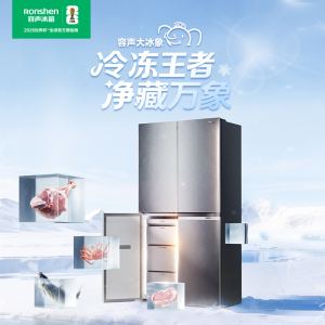 容声(Ronshen)603升大冰象大冷冻双系统60CM平嵌十字四门变频风冷国家补贴BCD-603P60CZGBK雾光印
