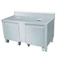 瑞宇304不锈钢餐厅食堂残食柜/1800*800* 850+150mm(钢板厚1.0mm)