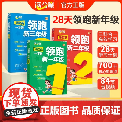 2025新版满分星领跑一二三年级语数英一本通教材全解读幼小衔接一升二升三年级暑假衔接教材同步练习册基础知识巩固预习复习资