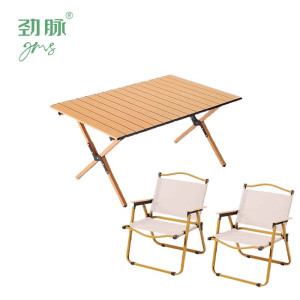 劲脉 户外折叠桌椅 中号桌90cm+中号椅*2 套