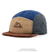 日系复古灯芯绒短檐拼接鸭舌帽女秋冬文艺街头软檐棒球帽休闲百搭