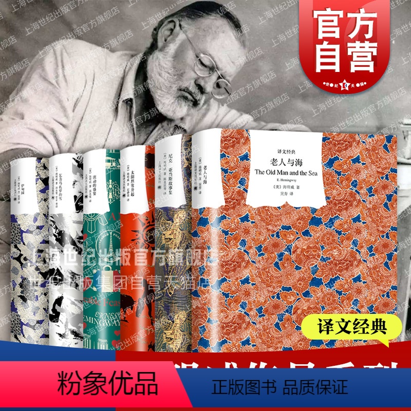 作品套装 / 海明威 [正版]老人与海/流动的盛宴/永别了武器/丧钟为谁而鸣/太阳照常升起/乞力马扎罗的雪 海明威作品集