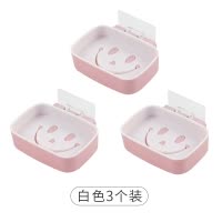 肥皂盒放香皂的盒子卫生间墙壁装肥罩架沥水家用香照挂墙收纳 三维工匠 混色3个装