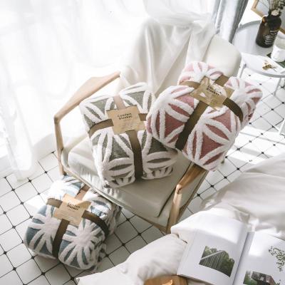 秋冬季保暖加厚绒毛毯子提花加厚法兰绒办公室午休毯空调毯披毯