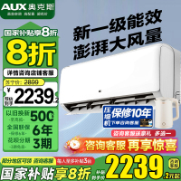 奥克斯(AUX)2匹空调挂机壁挂大风量一级省电节能速冷暖家用除湿自清洁以旧换新国家补贴50GW/BpR3ZAQK(B1)