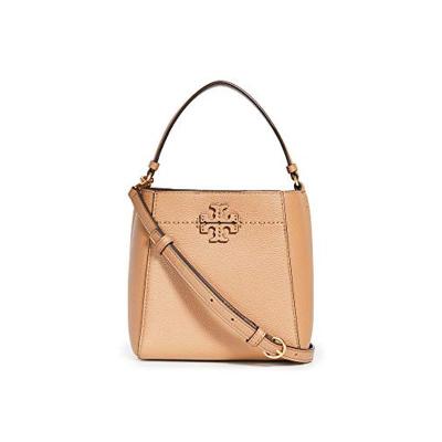 ToryBurch汤丽柏琦2021新款Mcgraw时尚小清新小号水桶包经典徽标单肩斜挎包女Tiramisu