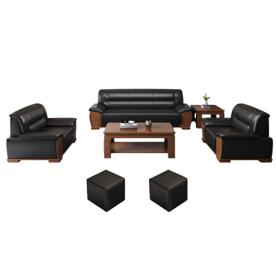 悦兴诚办公沙发206*83*86cm(1+1+3+长几+方几)套